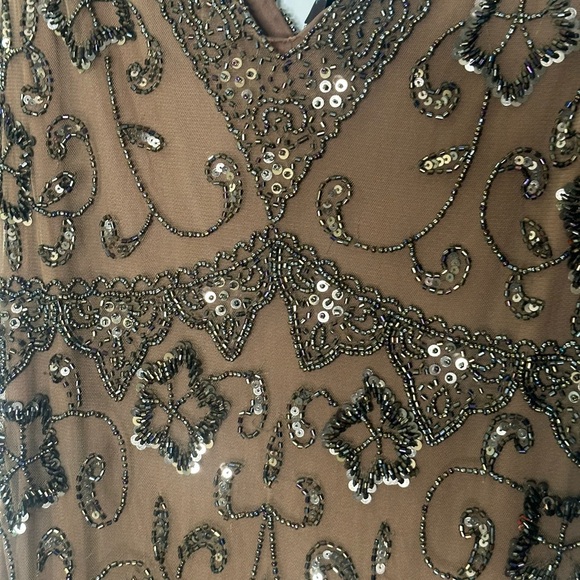 Camille La Vie beaded mesh cocktail Fariy midi dress size 6  whimsigoth - Picture 13 of 16